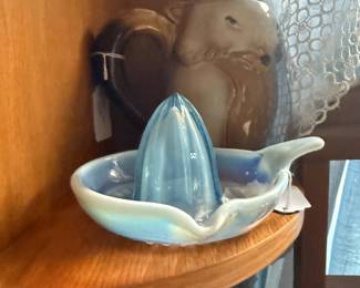 Antique Blue Glass Juicer