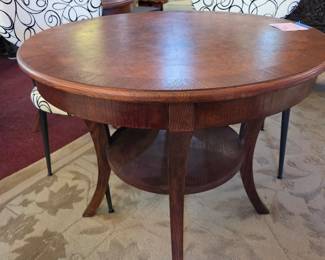 PAIR of this round accent table (1 slightly top damage)