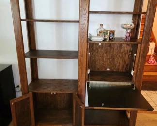 weematching vintage cabinet/shelf, with drop down bar shelf