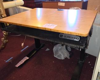 Sit to Stand desk with bamboo top. 4 pre-sets