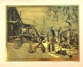 Samuel V. Chamberlain “Port Mayer” Signed Harbor Etching