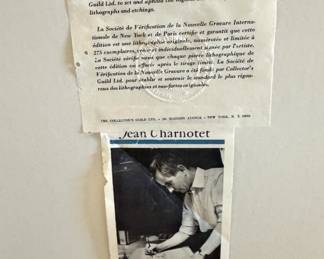 Jean Charnotet Signed Limited Edition “Lady with Violin” Original Lithograph 193/275