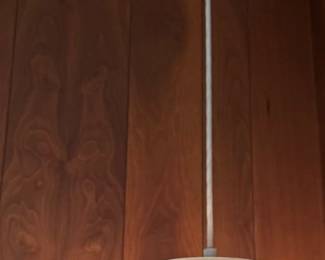 Lightolier MCM Frosted Glass Cylinder Pendant Light with Textured Inner Shade (2 available)