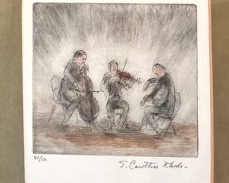 J. Carlton Kline Signed & Numbered 45/50 Chamber Music Trio Etching