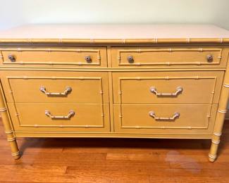 Thomasville Faux Bamboo Six-Drawer Dresser with Laminate Top