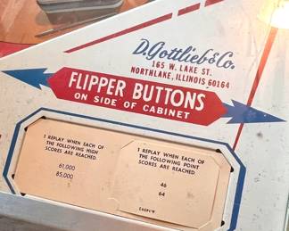 1973 D. Gottlieb & Co. Pro-Football Electro-Mechanical Football Pinball Machine
