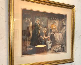 Framed Limited Edition Interior Scene Art Print with Gold-Tone Frame