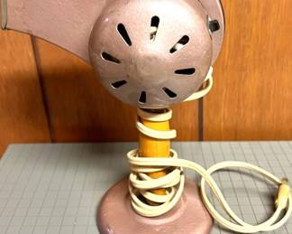 1950s–60s Pink Tabletop Bonnet Hair Dryer with Pedestal Stand