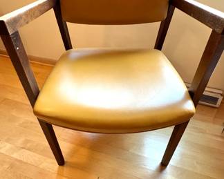 Marble Imperial Walnut Armchair with Gold Vinyl Upholstery