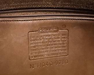 Vintage Coach City Bag (Style No. 9790) 2004