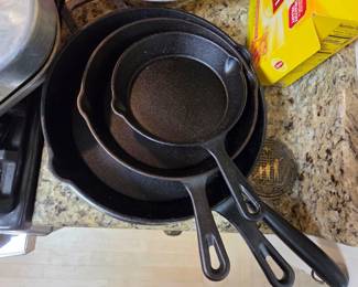 Cast Iron Skillet Collection, unmarked