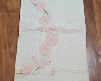 Pink Floral Quilt Runner