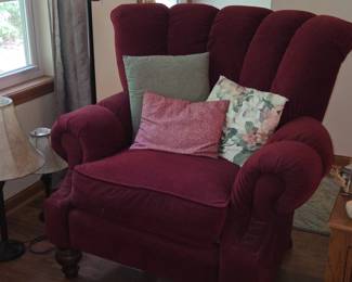 Burgundy Wingback Chair