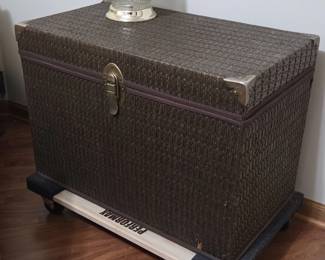 Vintage Wicker Storage Trunk