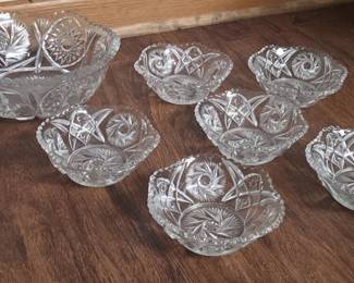 American Brilliant Cut Glass Bowl Set second image