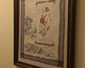 Botanical Poppy Collage Art
