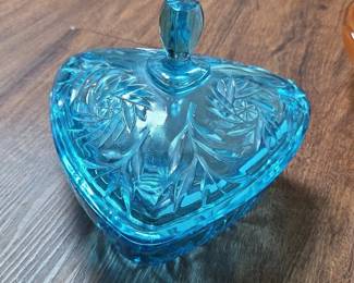 Hazel Atlas Capri Blue Pinwheel Candy Dish