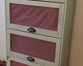 Gingham storage cabinet