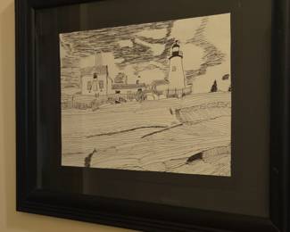 Lighthouse Ink Drawing