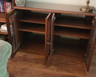 MidCentury Walnut GlassDoor Credenza second image