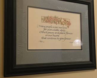 Framed Calligraphy Quote Print