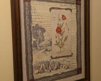 Botanical Poppy Collage Art second image