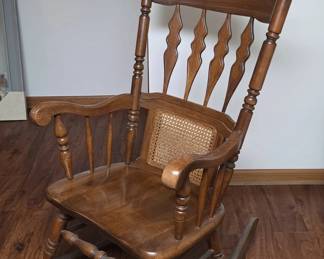 Oak Cane Back Rocking Chair second image