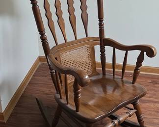 Oak Cane Back Rocking Chair