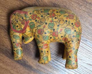 Vintage Floral Fabric Elephant Toy