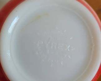 Red Pyrex Mixing Bowl third image