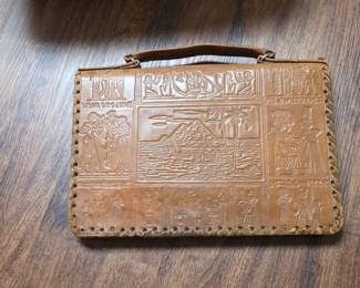 Egyptian Tooled Leather Handbag third image