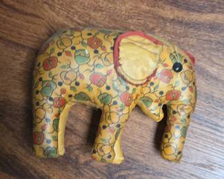Vintage Floral Fabric Elephant Toy second image
