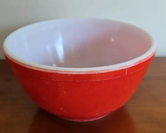 Red Pyrex Mixing Bowl