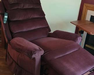 Burgundy Electric Lift Recliner second image