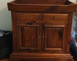 Rustic Pine Dry Sink Cabinet