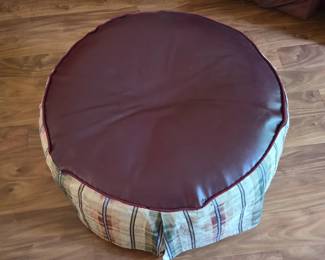 Round upholstered ottoman second image
