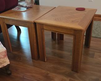 Oak Parquet Nesting Tables