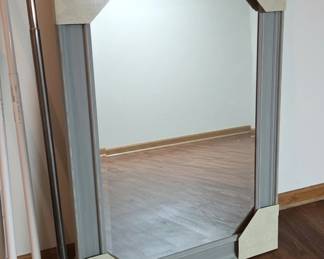 Rustic Blue Wooden Wall Mirror