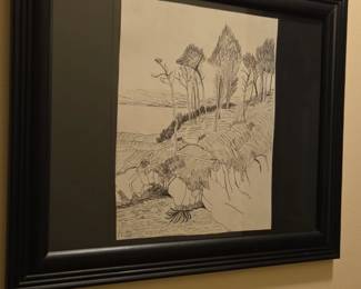 Landscape Ink Drawing