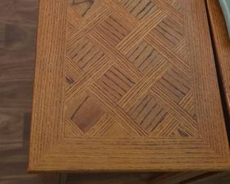 Oak Parquet Nesting Tables third image