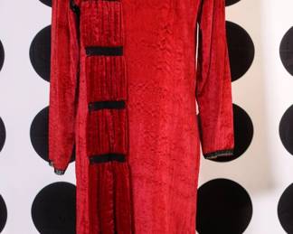 Geoffrey Beene Vintage Crimson Velvet Tunic Dress