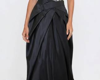 Vintage Antonio Garcia Elegant Formal Black And White Dress With Sequence