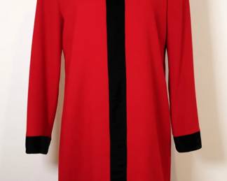 Vintage Evan Picone Wool And Velvet Trim Dress