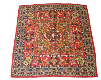 Vintage CHANEL Red Silk Scarf