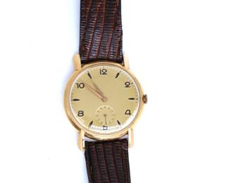 Vintage 18k Yellow Gold Automatic Men's Watch By Herna 