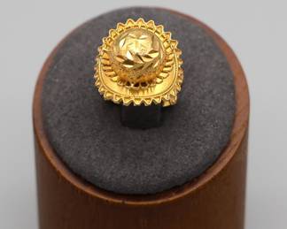 Vintage 21k Yellow Gold Domed Ring