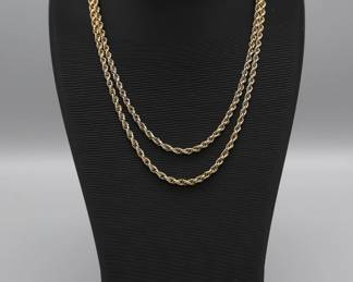 Vintage 14k Yellow Gold Rope Necklace