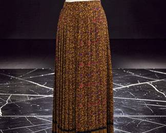 Vintage Saint Laurent Rive Gauche Silk Pleated Skirt- France