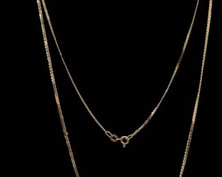 14k Yellow Gold Necklace With Two Pearls