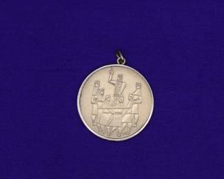 Commemorative 900 Pure Gold Medal From Switzerland With 18k Bezel
